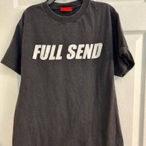 Two Mens Full Send Black Tees (1 short & 1 long sleeve)- size M
